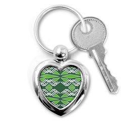 Abstract Pattern Geometric Backgrounds  Key Chain (heart) by Eskimos