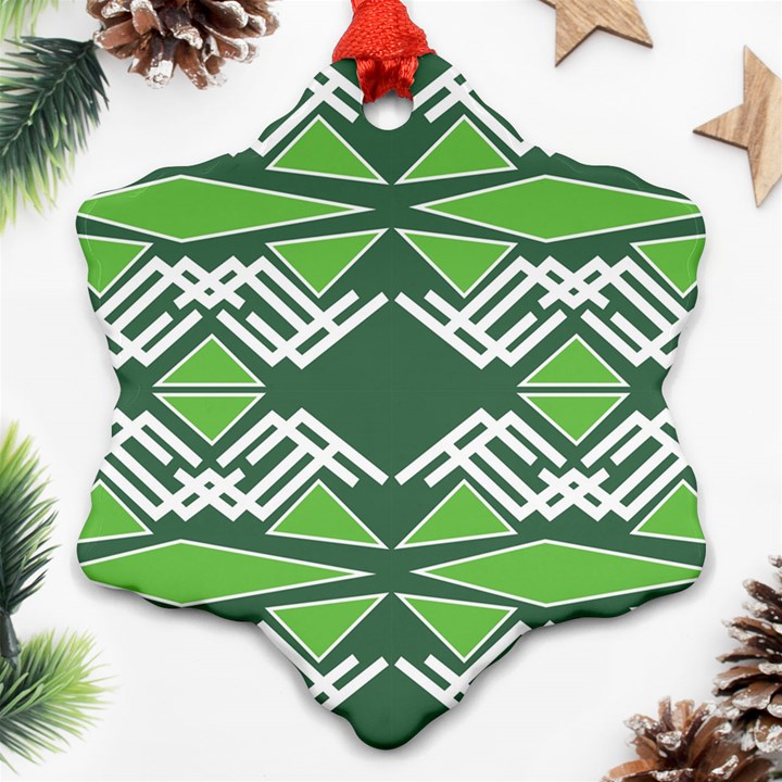 Abstract pattern geometric backgrounds  Snowflake Ornament (Two Sides)