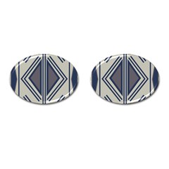 Abstract Pattern Geometric Backgrounds  Cufflinks (oval) by Eskimos