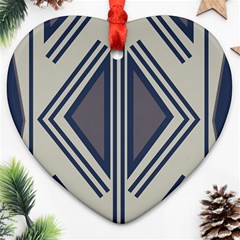 Abstract Pattern Geometric Backgrounds  Heart Ornament (two Sides)