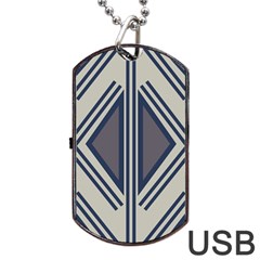 Abstract Pattern Geometric Backgrounds  Dog Tag Usb Flash (one Side) by Eskimos