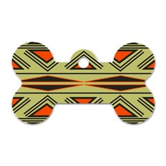 Abstract Pattern Geometric Backgrounds Dog Tag Bone (two Sides) by Eskimos