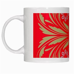 Folk Flowers Print Floral Pattern Ethnic Art White Mug by Eskimos