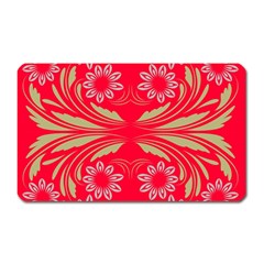 Folk Flowers Print Floral Pattern Ethnic Art Magnet (rectangular) by Eskimos