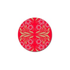 Folk Flowers Print Floral Pattern Ethnic Art Golf Ball Marker by Eskimos