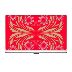 Folk Flowers Print Floral Pattern Ethnic Art Business Card Holder by Eskimos