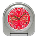 Folk flowers print Floral pattern Ethnic art Travel Alarm Clock Front