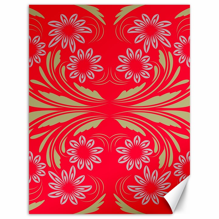 Folk flowers print Floral pattern Ethnic art Canvas 12  x 16 