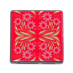 Folk Flowers Print Floral Pattern Ethnic Art Memory Card Reader (square 5 Slot) by Eskimos