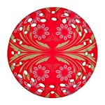 Folk flowers print Floral pattern Ethnic art Ornament (Round Filigree) Front