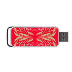 Folk Flowers Print Floral Pattern Ethnic Art Portable Usb Flash (two Sides) by Eskimos