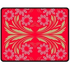 Folk Flowers Print Floral Pattern Ethnic Art Double Sided Fleece Blanket (medium)  by Eskimos