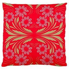 Folk Flowers Print Floral Pattern Ethnic Art Large Flano Cushion Case (two Sides) by Eskimos