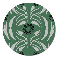 Folk Flowers Print Floral Pattern Ethnic Art Magnet 5  (round) by Eskimos