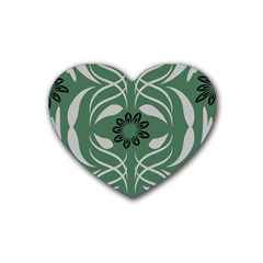 Folk Flowers Print Floral Pattern Ethnic Art Rubber Coaster (heart) by Eskimos