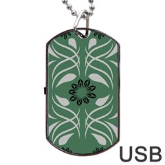 Folk Flowers Print Floral Pattern Ethnic Art Dog Tag Usb Flash (two Sides) by Eskimos