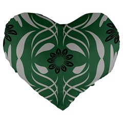 Folk Flowers Print Floral Pattern Ethnic Art Large 19  Premium Heart Shape Cushions by Eskimos