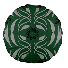 Folk Flowers Print Floral Pattern Ethnic Art Large 18  Premium Flano Round Cushions by Eskimos