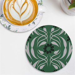 Folk Flowers Print Floral Pattern Ethnic Art Uv Print Round Tile Coaster by Eskimos