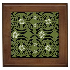 Folk Flowers Print Floral Pattern Ethnic Art Framed Tile by Eskimos