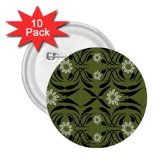 Folk flowers print Floral pattern Ethnic art 2.25  Buttons (10 pack) 