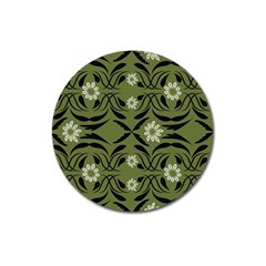 Folk Flowers Print Floral Pattern Ethnic Art Magnet 3  (round) by Eskimos