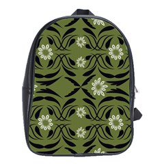 Folk flowers print Floral pattern Ethnic art School Bag (Large)