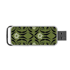 Folk Flowers Print Floral Pattern Ethnic Art Portable Usb Flash (two Sides) by Eskimos