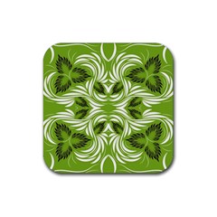 Folk Flowers Print Floral Pattern Ethnic Art Rubber Coaster (square) by Eskimos