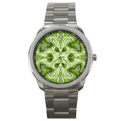 Folk Flowers Print Floral Pattern Ethnic Art Sport Metal Watch by Eskimos