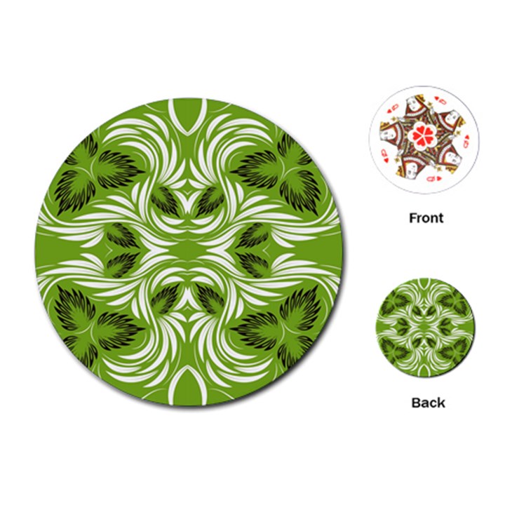 Folk flowers print Floral pattern Ethnic art Playing Cards Single Design (Round)