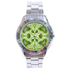 Folk Flowers Print Floral Pattern Ethnic Art Stainless Steel Analogue Watch by Eskimos