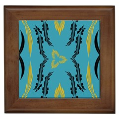 Folk Flowers Print Floral Pattern Ethnic Art Framed Tile by Eskimos