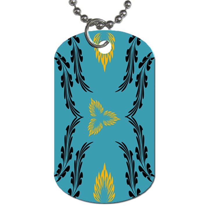 Folk flowers print Floral pattern Ethnic art Dog Tag (Two Sides)