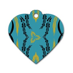 Folk Flowers Print Floral Pattern Ethnic Art Dog Tag Heart (one Side) by Eskimos