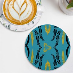 Folk Flowers Print Floral Pattern Ethnic Art Uv Print Round Tile Coaster