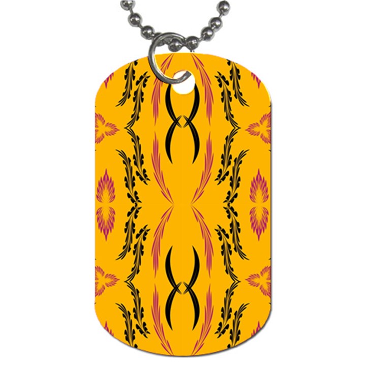 Folk flowers print Floral pattern Ethnic art Dog Tag (One Side)