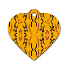 Folk Flowers Print Floral Pattern Ethnic Art Dog Tag Heart (one Side) by Eskimos