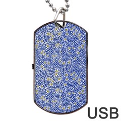 Uruguay Flag Motif Pattern Dog Tag Usb Flash (one Side) by dflcprintsclothing