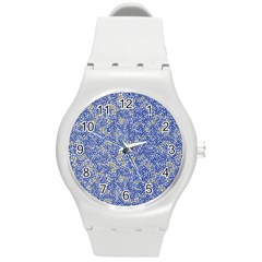 Uruguay Flag Motif Pattern Round Plastic Sport Watch (m)