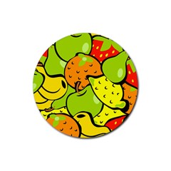 Fruit Food Wallpaper Rubber Coaster (round) by Dutashop