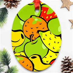 Fruit Food Wallpaper Oval Ornament (two Sides) by Dutashop