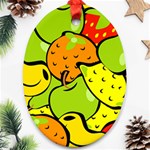 Fruit Food Wallpaper Oval Ornament (Two Sides) Front