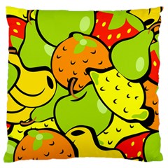 Fruit Food Wallpaper Large Cushion Case (two Sides) by Dutashop