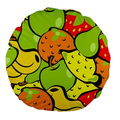 Fruit Food Wallpaper Large 18  Premium Flano Round Cushions by Dutashop