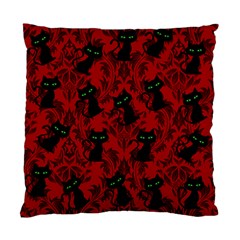 Halloween Goth Cat Pattern in Blood Red Standard Cushion Case (Two Sides)