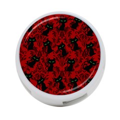 Halloween Goth Cat Pattern in Blood Red 4-Port USB Hub (Two Sides)