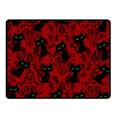 Halloween Goth Cat Pattern In Blood Red Fleece Blanket (small) by NerdySparkleGoth