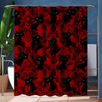 Halloween Goth Cat Pattern in Blood Red Shower Curtain 60  x 72  (Medium)  60 x72  Curtain