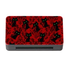 Halloween Goth Cat Pattern in Blood Red Memory Card Reader with CF